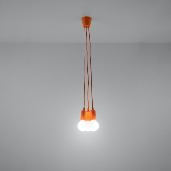 Sollux Diego 3 narancs függesztett lámpa (SOL-SL.0585) E27 3 izzós IP20