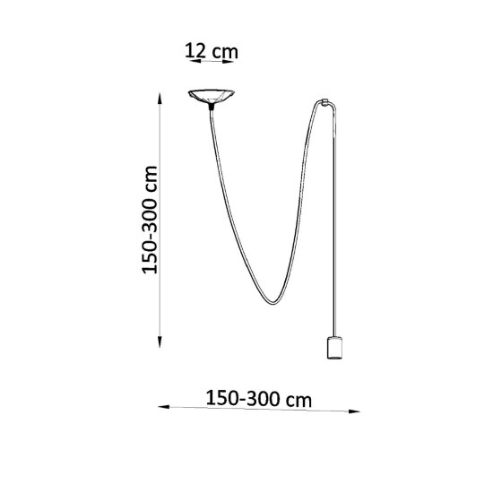 Sollux Edison 1 fekete függesztett lámpa (SOL-SL.0369) E27 1 izzós IP20