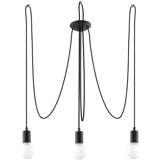 Sollux Edison 3 fekete csillár (SOL-SL.0370) E27 3 izzós IP20