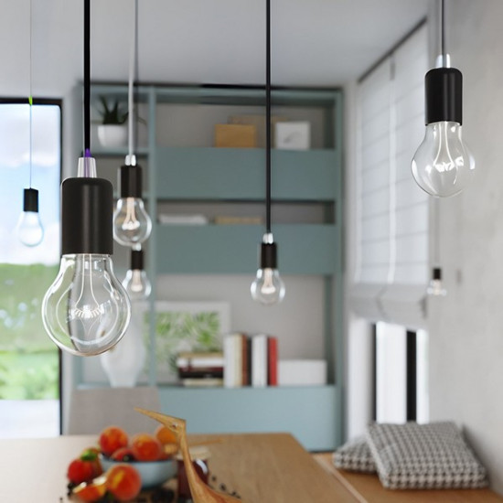 Sollux Edison fekete függesztett lámpa (SOL-SL.0152) E27 1 izzós IP20