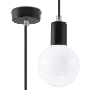 Sollux Edison fekete függesztett lámpa (SOL-SL.0152) E27 1 izzós IP20