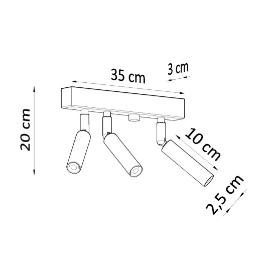 Sollux Eyetech 3 fekete mennyezeti lámpa (SOL-SL.0899) G9 3 izzós IP20