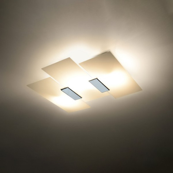 Sollux Fabiano króm-fehér mennyezeti lámpa (SOL-SL.0198) E27 3 izzós IP20