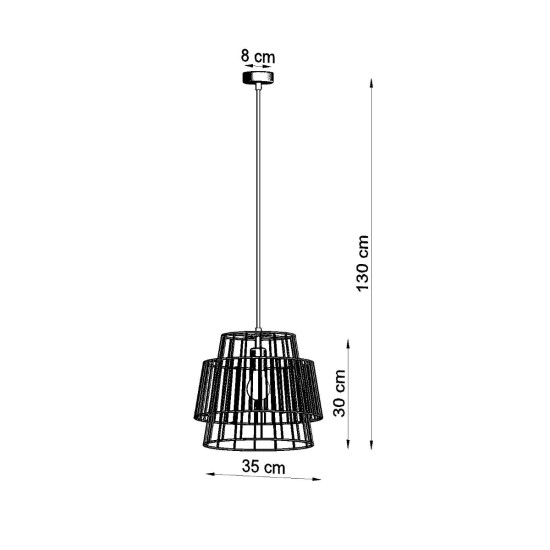 Sollux Gate fekete függesztett lámpa (SOL-SL.0663) E27 1 izzós IP20