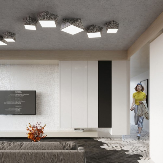Sollux Hexa 25 ezüst mennyezeti lámpa (SOL-SL.0688) E27 1 izzós IP20