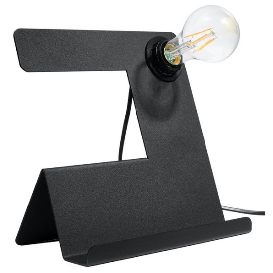 Sollux Incline fekete asztali lámpa (SOL-SL.0669) E27 1 izzós IP20