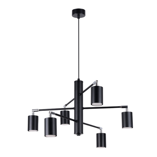 Sollux Lemmi 6 fekete csillár (SOL-SL.1207) GU10 6 izzós IP20