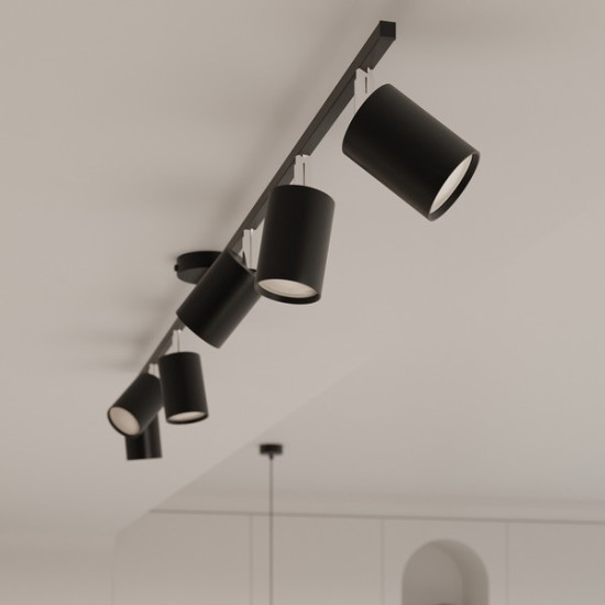 Sollux Lemmi 6L fekete mennyezeti lámpa (SOL-SL.1169) GU10 6 izzós IP20