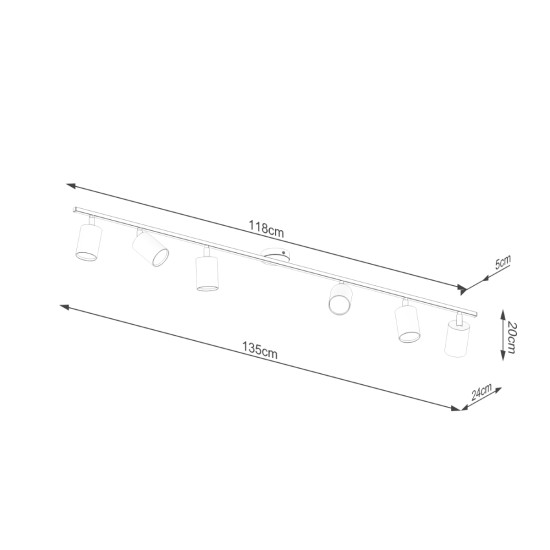 Sollux Lemmi 6L fehér mennyezeti lámpa (SOL-SL.1228) GU10 6 izzós IP20