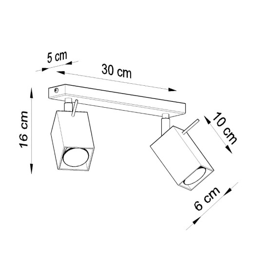 Sollux Merida 2 fehér mennyezeti lámpa (SOL-SL.0096) GU10 2 izzós IP20