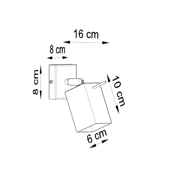 Sollux Merida fekete falikar (SOL-SL.0099) GU10 1 izzós IP20