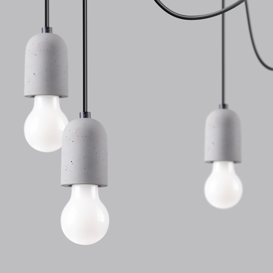 Sollux Neso 7 szürke-fekete csillár (SOL-SL.1162) E27 7 izzós IP20