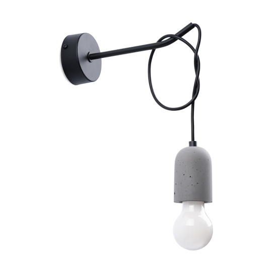 Sollux Neso szürke-fekete falikar (SOL-SL.1163) E27 1 izzós IP20
