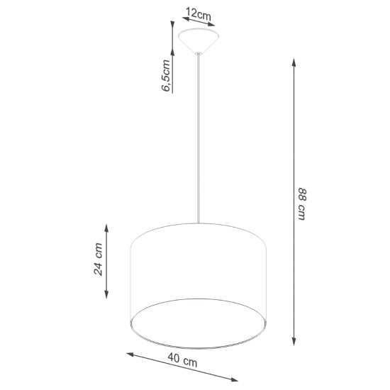 Sollux Nova 40 fehér függesztett lámpa (SOL-SL.1404) E27 1 izzós IP20