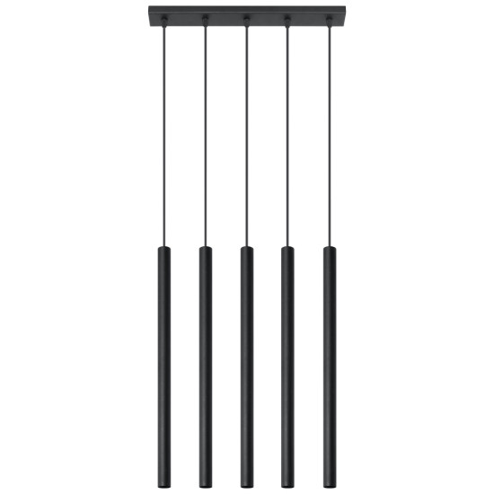 Sollux Pastelo 5 fekete függesztett lámpa (SOL-SL.0472) G9 5 izzós IP20