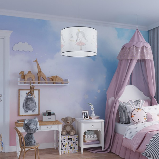 Sollux Princess 30 fehér-színes gyerek függesztett lámpa (SOL-SL.1414) E27 1 izzós IP20