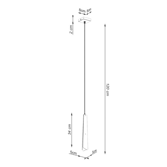 Sollux Prysm 1 fekete függesztett lámpa (SOL-SL.1400) G9 1 izzós IP20