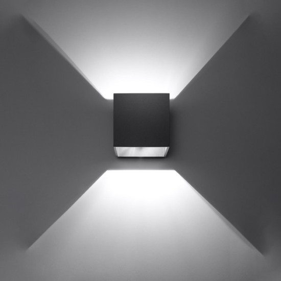 Sollux Quad 1 fekete fali lámpa (SOL-SL.0057) G9 1 izzós IP20