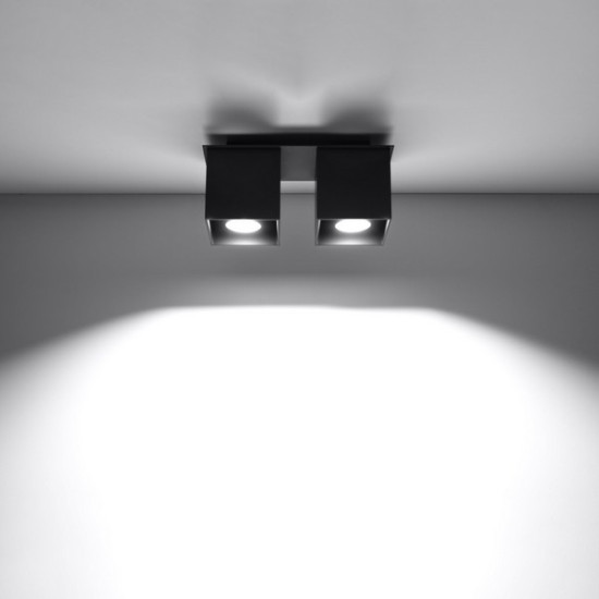 Sollux Quad 2 fekete mennyezeti lámpa (SOL-SL.0063) GU10 2 izzós IP20