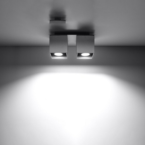 Sollux Quad 2 szürke mennyezeti lámpa (SOL-SL.0064) GU10 2 izzós IP20