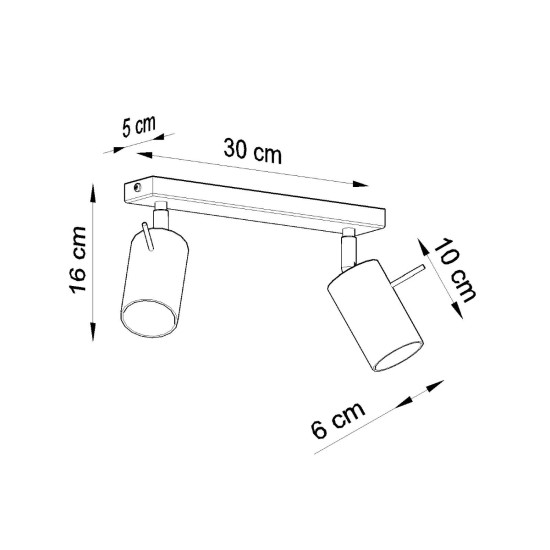 Sollux Ring 2 szürke mennyezeti lámpa (SOL-SL.0450) GU10 2 izzós IP20