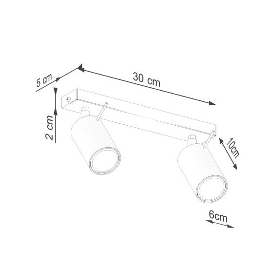 Sollux Ring 2 vörös mennyezeti lámpa (SOL-SL.1507) GU10 2 izzós IP20