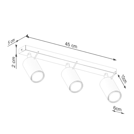 Sollux Ring 3L vörös mennyezeti lámpa (SOL-SL.1508) GU10 3 izzós IP20