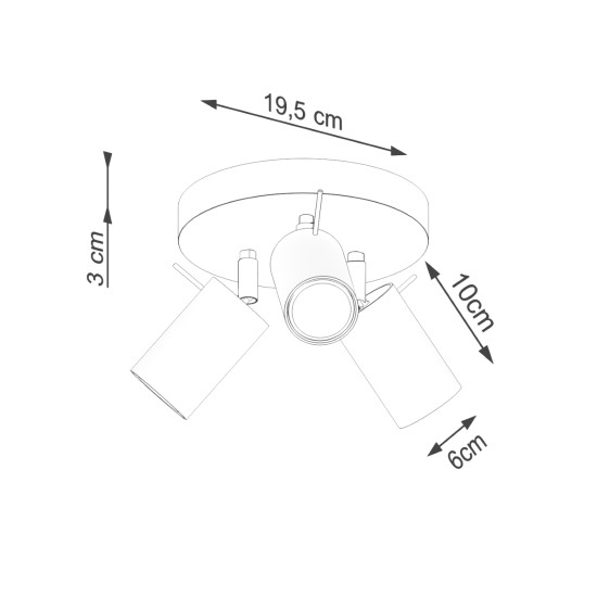 Sollux Ring 3P vörös mennyezeti lámpa (SOL-SL.1509) GU10 3 izzós IP20