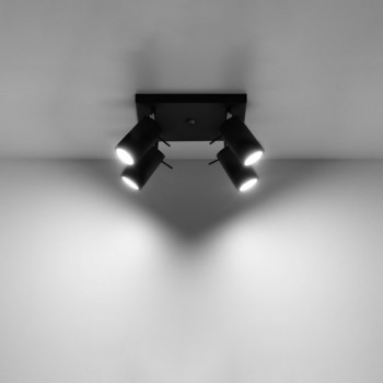 Sollux Ring 4 fekete mennyezeti lámpa (SOL-SL.0094) GU10 4 izzós IP20