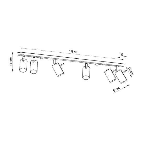 Sollux Ring 6L szürke mennyezeti lámpa (SOL-SL.0454) GU10 6 izzós IP20