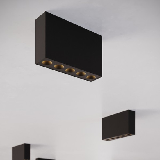 Sollux Sole fekete LED mennyezeti lámpa (SOL-SL.1212) LED 5 izzós IP20