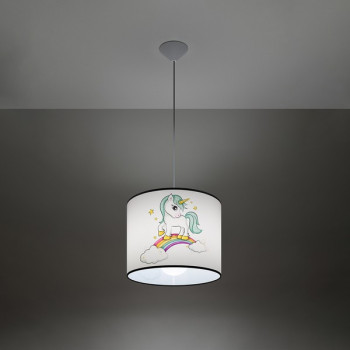 Sollux Unicorn 30 fehér-színes gyerek függesztett lámpa (SOL-SL.1412) E27 1 izzós IP20