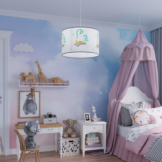 Sollux Unicorn 30 fehér-színes gyerek függesztett lámpa (SOL-SL.1412) E27 1 izzós IP20