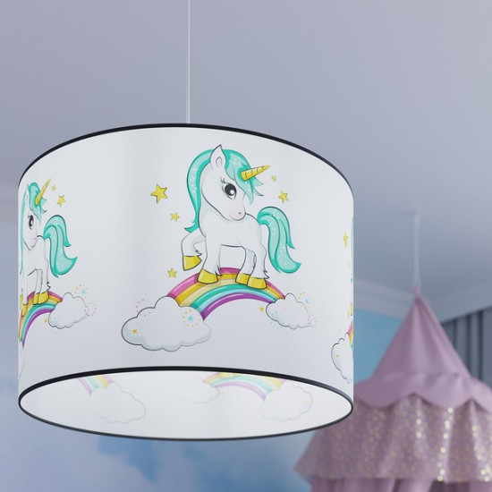 Sollux Unicorn 30 fehér-színes gyerek függesztett lámpa (SOL-SL.1412) E27 1 izzós IP20