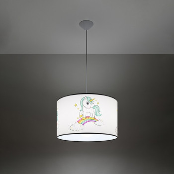 Sollux Unicorn 40 fehér-színes gyerek függesztett lámpa (SOL-SL.1413) E27 1 izzós IP20