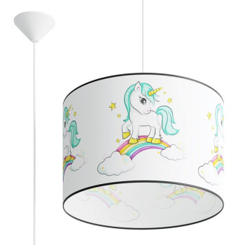 Sollux Unicorn 40 fehér-színes gyerek függesztett lámpa (SOL-SL.1413) E27 1 izzós IP20