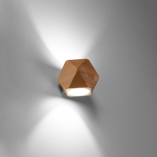Sollux Woody natúr fali lámpa (SOL-SL.1008) GU10 1 izzós IP20