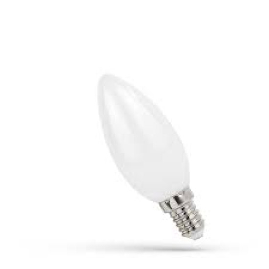 SpectrumLED E14 LED izzó 6W 2700 Kelvin-gyertya formájú 55W-ot kiváltó-opál fehér filament LED izzó opál (SPE-WOJ14392) E14