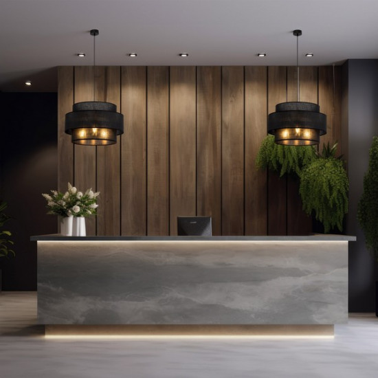 TK Lighting Calisto fekete függesztett lámpa (TK-5099) E27 3 izzós IP20