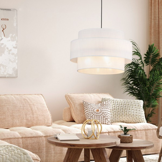 TK Lighting Calisto fehér függesztett lámpa (TK-5363) E27 3 izzós IP20