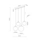 TK Lighting Esme fehér-fekete függesztett lámpa (TK-4790) E27 4 izzós IP20
