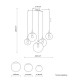 TK Lighting Esme fehér-fekete függesztett lámpa (TK-4791) E27 5 izzós IP20