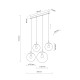 TK Lighting Esme füstszínű függesztett lámpa (TK-4795) E27 4 izzós IP20