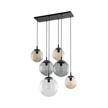 TK Lighting Esme átlátszó-szürke-barna függesztett lámpa (TK-4819) E27 6 izzós IP20