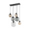 TK Lighting Esme átlátszó-szürke-barna függesztett lámpa (TK-4819) E27 6 izzós IP20