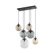 TK Lighting Esme átlátszó-szürke-barna függesztett lámpa (TK-4819) E27 6 izzós IP20