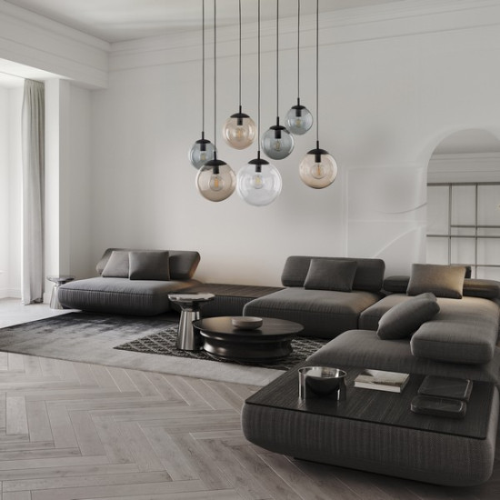TK Lighting Esme átlátszó-szürke-barna függesztett lámpa (TK-4863) E27 7 izzós IP20