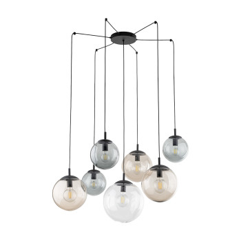 TK Lighting Esme átlátszó-szürke-barna függesztett lámpa (TK-4863) E27 7 izzós IP20