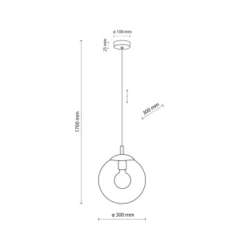 TK Lighting Esme grafit-átlátszó függesztett lámpa (TK-5379) E27 1 izzós IP20