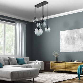 TK Lighting Esme grafit-fekete függesztett lámpa (TK-5384) E27 6 izzós IP20